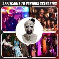 Nikcorp Strašna lateksna maska za cijelu glavu Sunshine smile Terrifier klaun kostim s pokretnom vilicom, realistična lubanja za Halloween, karneval i foto sesije