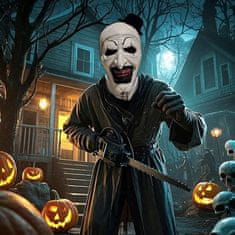 Nikcorp Strašna lateksna maska za cijelu glavu Sunshine smile Terrifier klaun kostim s pokretnom vilicom, realistična lubanja za Halloween, karneval i foto sesije