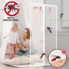 Nikcorp Magnetna mrežica protiv komaraca design4door za balkonska vrata bez bušenja 160x240 cm bijela, poliesterska zaštita od insekata s jakim magnetima i čičak trakom