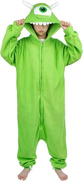 Nikcorp Dječji Kigurumi kombinezon Shelovely Mike Wazowski kostim za maskiranje, piđama od shaker flisa, topao i mekan, bez statičkog naboja, za dijete 130 cm