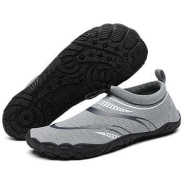 Nikcorp Muške vodene cipele Mishansha model barefoot quick dry 46 EU sive, brzo sušeće neopreenske, protuklizni gumeni potplat s odvodom vode, široki vrh zero drop za plažu more bazen SUP kajak