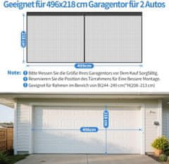 Nikcorp Magnetna komarnica Fillis za garažna i klizna vrata s tračnicom gornje klizanje, mreža od staklenih vlakana 496 x 218 cm, podesivo 1-2 cm