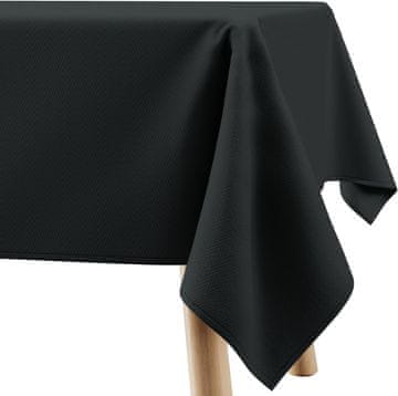 Nikcorp Stolnjak Moderan žakardni Elegantna crna geometrijski cik-cak vodootporan 130 x 180 cm premaz protiv mrlja i vlage za blagovaonicu vrt terasu
