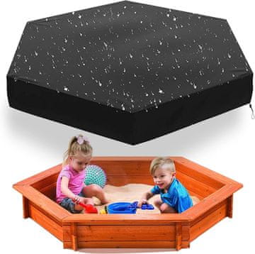 Nikcorp Navlaka za pješčanik MRWiZMS Vodootporna cerada Oxford 420D 230x200 cm, PU premaz, elastična vezica za zatezanje, crna, UV i vremenska zaštita