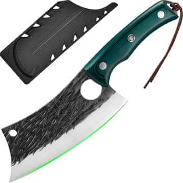 Nikcorp FULLHI kuhinjski chef nož model 29 cm, japanski stil, čelik 5cr15mov, Full Tang, drvena protuklizna ručka, antikorozivni premaz, futrola u kompletu, za roštilj kampiranje outdoor