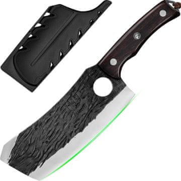 Nikcorp Kuharski nož FULLHI 29 cm, ugljični čelik 5CR15MOV, japanski stil, kovan, full tang, antikorozivna prevlaka 50%, drvena protuklizna ručka, futrola od plastike