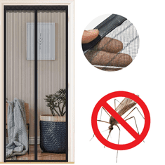 Nikcorp Magnetna mušica WENT za balkonska i terasna vrata bez bušenja 105x205 cm, zaštita od insekata komaraca muha osa, samoljepljiva čičak traka ili pribadače, mreža za vrata do 101x201 cm