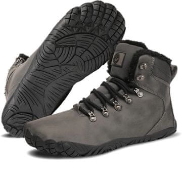 Nikcorp VEXITO ženske zimske barefoot cipele vodootporne topla PU sintetička koža zero drop protuklizni gumeni potplat široka toe box siva 40