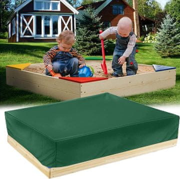 Nikcorp Navlaka za pješčanik WWLEIHUO Oxford 210D vodootporna 150x150x20 cm, pokrivač s zatezačima protiv kiše i prašine, zaštita za mali dječji bazen, siva