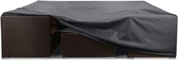Nikcorp Navlaka za vrtni namještaj YoungBee pravokutna 220x140x74 cm vodootporna Oxford 420D 180 GSM crna PVC premaz zavareni šavovi za stol i stolice