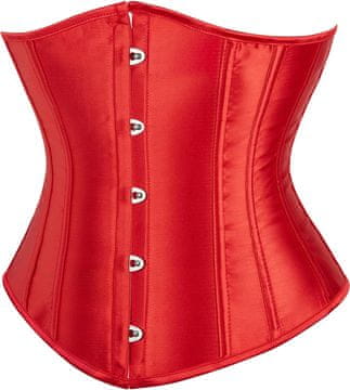 Nikcorp Ženski modelirajući steznik SZIVYSHI bustier s vezanjem straga, efekt pješčanog sata, fischbone rebra, uski struk, crveni satenski izgled, 90% poliester 10% elastan, ručno pranje