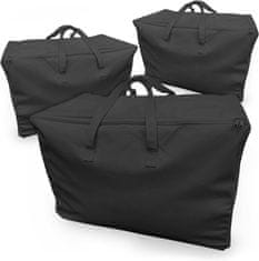 Nikcorp Set 3 organizera ispod kreveta Eco Home Store Oxford torbe za posteljinu i odjeću 60x40x30 cm sklopive crne, torbe s patentnim zatvaračem, podstava od plastične tkanine