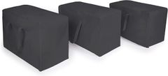 Nikcorp Set 3 organizera ispod kreveta Eco Home Store Oxford torbe za posteljinu i odjeću 60x40x30 cm sklopive crne, torbe s patentnim zatvaračem, podstava od plastične tkanine