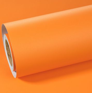 Nikcorp Samoljepljiva tapeta ReWallpaper mat vinilna folija za zid i namještaj 60 cm x 5 m narančasta PVC vodootporna periva uklonjiva toplim zrakom