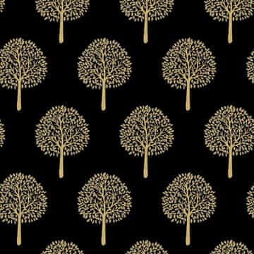 Nikcorp Samoljepljiva vinilna tapeta Dekorativna folija PVC 50x300 cm crno zlatna stabla vodootporna, otporna na ulje Peel & Stick bez ljepila