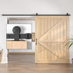 Nikcorp Sustav Kliznih Vrata SANKEYTEW Barn Door Loft Crni, Šina 396 cm, Nosivost 120 kg, Za Vrata do 198 cm Širine, Industrijski Dizajn, Set Okova za Drvena Vrata