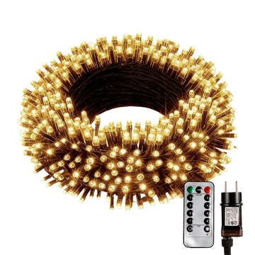 Nikcorp Božićne lampice LED prsten 480 dioda za bor 150-400 cm daljinski IP65 bijele, 8 načina, timer i memorija, za vrt i balkon