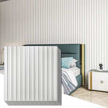 Nikcorp 3D zidne ploče dekorativne od PVC-a set 12 kom 50x50 cm 3 m² bijele, geometrijski uzorak, vodootporne, za zidove, zvučna izolacija i brza montaža