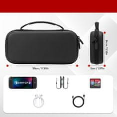 Nikcorp Zaštitna futrola Nintendo Switch 2 hard shell putna torba 10 mjesta za igre EVA PU crna s mekom baršunastom podstavom i dvostrukim patentnim zatvaračem