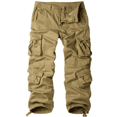 Nikcorp Muške cargo hlače Siyecaoo model 34 relaxed fit 8 džepova prozračan pamuk elastan bež (Sand/Khaki) 95% pamuk 5% elastan