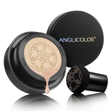 Nikcorp ANGLICOLOR CC krema Mushroom Head Air Cushion 01 prirodna bež 30 ml vodootporna mat podloga potpuna prekrivenost za pore i nepravilnosti s jastučnim aplikatorom od gljive za lice
