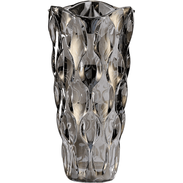 Nikcorp Vaza za cvijeće Hey_you geometrijska boho nordijska staklena truba dimno-siva ručna izrada bez olova 24 cm široki otvor 7,5 cm baza 13 cm