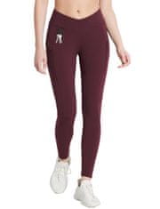 Nikcorp BALEAF ženske termo tajice XXL termo jeggings podstavljene runom vodootporne zimske outdoor s 2 džepa bordo V kroj