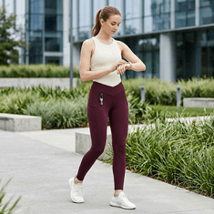 Nikcorp BALEAF ženske termo tajice XXL termo jeggings podstavljene runom vodootporne zimske outdoor s 2 džepa bordo V kroj