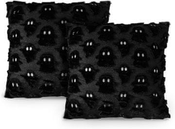 Nikcorp Ukrasne jastučnice za Halloween set 2 komada pamuk 45x45 cm crne smiješni duhovi jastuk jastučnica dekoracija za dnevni boravak spavaću sobu