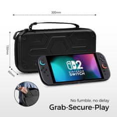 Nikcorp Zaštitni set za Nintendo Switch 2 futrola PC kućište staklo 9H oleofobni premaz vodootporna PU tkanina EVA protuklizna podstava 4 navlake joystick 10 utora za igre crno