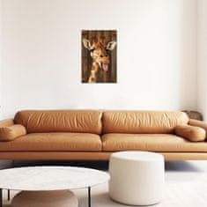 Nikcorp Zidna slika ZXHYWYM Žirafa smiješna, HD giclee print na platnu s drvenim okvirom i metalnim kukama, dječja dekoracija 40 x 60 cm