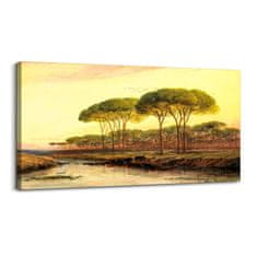 Nikcorp Slika na platnu hyidecorartwallart Vintage Winter on the Farm HD Micro Spray 50x100 cm zidna dekoracija na bjeltramu s crnom kukom za dnevni boravak spavaću sobu ured kupaonicu