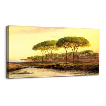 Nikcorp Slika na platnu hyidecorartwallart Vintage Winter on the Farm HD Micro Spray 50x100 cm zidna dekoracija na bjeltramu s crnom kukom za dnevni boravak spavaću sobu ured kupaonicu