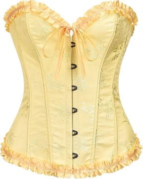 Nikcorp Ženski korzet bustier top za oblikovanje tijela, žuti, veličina S, 12 plastičnih kostiju, vezivanje straga, kopčanje od nehrđajućeg čelika, za figuru pješčanog sata, elegantan i udoban, poliester