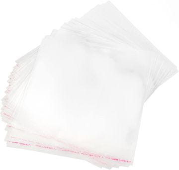 Ruby Celofanske vrećice za pakiranje vrećice bijele 30x30 cm OPP 30 mikrona samoljepljivo zatvaranje, set 200 kom, glatke prozirne (unutarnje 30x26,5 cm)