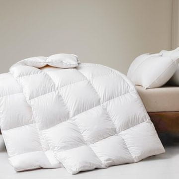 Nikcorp Lagana pernata ljetna deka Oeko-Tex 100 155 x 220 cm, navlaka 100% organski pamuk, guščje pero i paperje, bijela, prozračna termo regulacija, za alergičare, pranje do 40°C