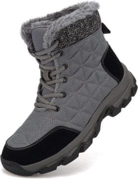 Nikcorp Unisex zimske čizme vodootporne krznene trekking cipele protuklizni potplat za outdoor planinarenje zima siva EU 46