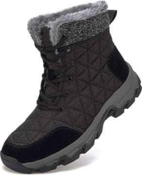 Nikcorp Unisex zimske snježne čizme Zimska obuća vodootporne krznene planinarske čizme klizno siguran gumeni potplat šniranje outdoor crne 41