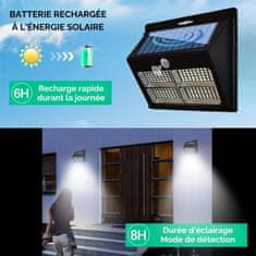 Nikcorp Vanjska solarna svjetiljka 180 LED set 2 kom 2000 lm senzor pokreta IP65 hladno bijela 6000K, bežični reflektori za vrt garažu prilaz, 3 načina rada