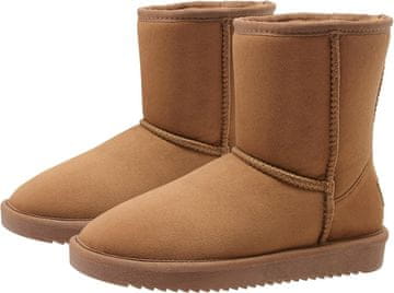 Nikcorp Ženske zimske čizme OutPro slip-on faux nubuck vegan faux suede toplo krzno protuklizni EVA potplat gumirane bočne strane 38 smeđe