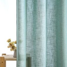 Nikcorp Zavjese od prozirnog voilea Proizvod visoke kvalitete, set 2 kom 140x300 cm, tirkizne poluprozirne s očicama, 30% lan 70% poliester, otporne na zgužvanje, za dnevni boravak spavaću sobu dječju sobu