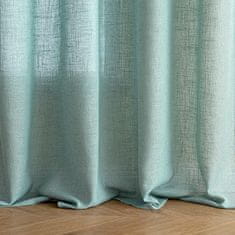 Nikcorp Zavjese od prozirnog voilea Proizvod visoke kvalitete, set 2 kom 140x300 cm, tirkizne poluprozirne s očicama, 30% lan 70% poliester, otporne na zgužvanje, za dnevni boravak spavaću sobu dječju sobu