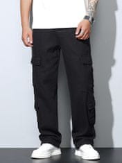 Nikcorp Muške baggy cargo traperice traperice Y2K streetwear wide leg višedžepni džepovi denim skater, crne XS
