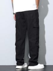 Nikcorp Muške baggy cargo traperice traperice Y2K streetwear wide leg višedžepni džepovi denim skater, crne XS