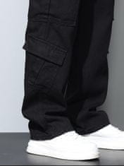 Nikcorp Muške baggy cargo traperice traperice Y2K streetwear wide leg višedžepni džepovi denim skater, crne XS