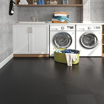 Nikcorp Samoljepljive PVC vinilne pločice Livelynine, set 16 kom 30x30 cm, debljina 0,16 cm, crne boje, za kuhinju kupaonicu hodnik dnevni boravak, za ravne i suhe površine, perive i protuklizne