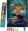 Nikcorp DIY set slikanja po brojevima Bougimal Magic Tree, platno rolano 40 x 50 cm bez okvira, mješavina pamuk i lan, 3 profesionalna kista najlonska vlakna, drveni držači, ekološke akrilne boje visoka