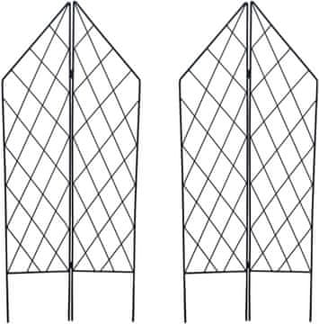 Nikcorp Metalna vrtna potpora SCENDOR set 2 kom sklopiva konstrukcija za penjačice 115x25 cm crna antikorozivni premaz čelične žice rešetka za ruže grah krastavce