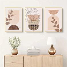 Nikcorp Set od 3 apstraktne slike Boho MKHFUW Botanical Leaf, bez okvira, tisk high definition na netkano platno 60x90 cm, vodootporne, za dnevni boravak spavaću sobu ured, boje listova