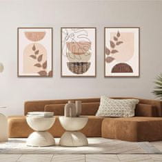 Nikcorp Set od 3 apstraktne slike Boho MKHFUW Botanical Leaf, bez okvira, tisk high definition na netkano platno 60x90 cm, vodootporne, za dnevni boravak spavaću sobu ured, boje listova